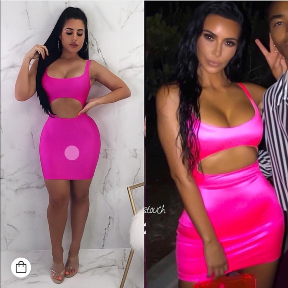kim kardashian pink cutout dress